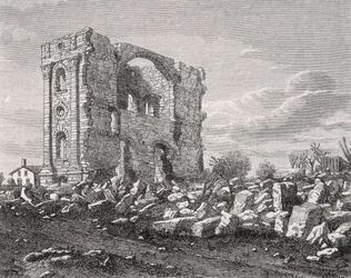 Ruines du temple mormon, Nauvoo, Illinois, dans les années 1850, de 